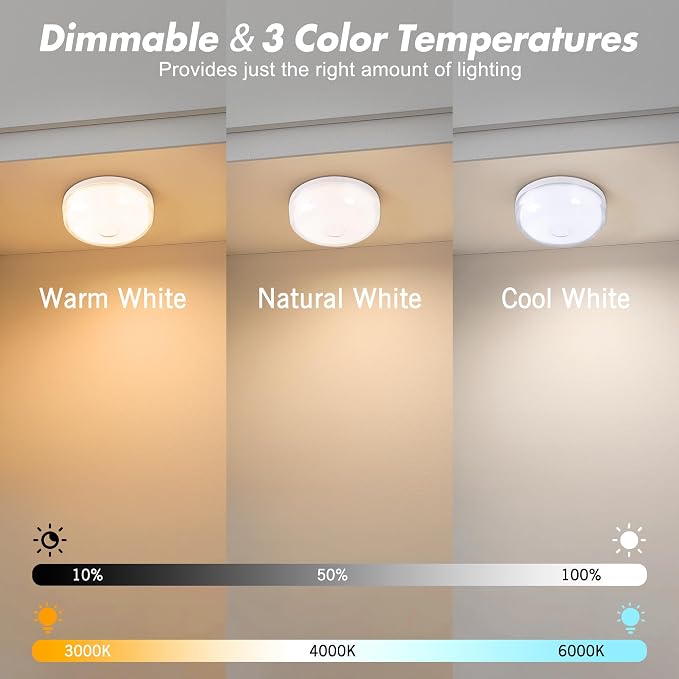 4-Pack Waterproof Shower Light No Wiring, Rechargeable Shower Lamp, White | 15 RGBW Color Mood Lighting with Remote Dimmable&Timer, LED Wireless Magnetic Ceiling/Wall Light for Bathroom Bathtub Closet