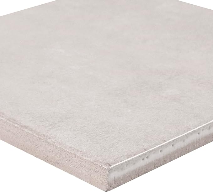 M S International Renzo Dove Glossy Ceramic Square Wall Tile for Bathroom, Kitchen Backsplash, Accent, and Shower - Sample