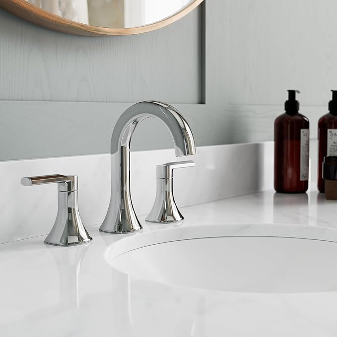 Pfister Vaneri Bathroom Sink Faucet, 8-Inch Widespread, 2-Handle, 3-Hole, NSF Certified, Polished Chrome Finish, LF049VRICC