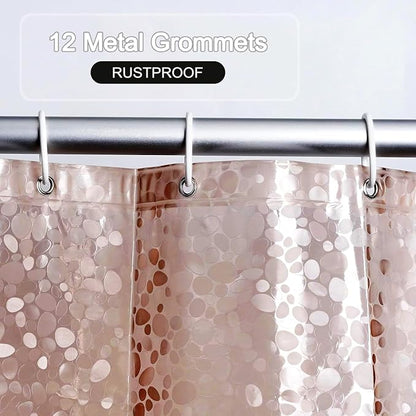 Shower Curtain Liner, 100% Waterproof EVA Shower Curtains with 3 Duty Heavy Bottom Magnets and 12 Rust Proof Grommets, 72x72 Weighted Shower Liner for Shower Stall, Bathtubs