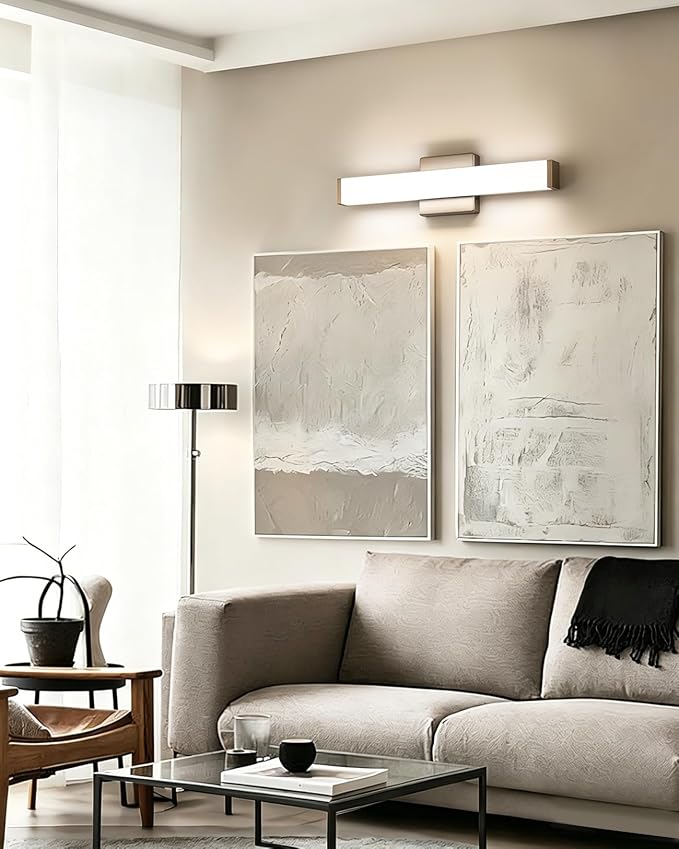 16" LED Bathroom Vanity Light, 10W 5CCT Dimmable, Brushed Nickel | Wall Bar Light, Rust & Moisture Resistant, Dimmable 2700K-5000K, Energy-saving, moisture-proof, Dresser Bathroom over Mirror