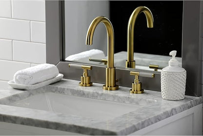 Fauceture FSC8923CKL Kaiser Widespread Bathroom Faucet with Pop-Up Drain, Brushed Brass