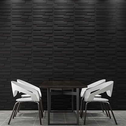 Art3d Decorative 3D Wall Panels 12 Pack 19.7" x 19.7" Creative Wall Panel for Indoor Decoration, Carbon Black