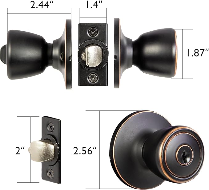 Design House 728709 Terrace 6-Way Universal Keyed Entry Door Knob Oil Rubbed Bronze