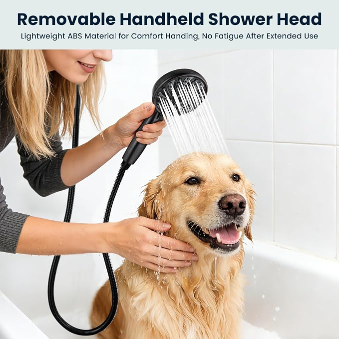 gotonovo Shower Faucet Set with Valve Kit 6 Mode Handheld Oil Rubbed Bronze | Bathroom Shower Head and Handle Set,6 Modes ABS Handheld Spray,Pressure Balance Valve and Trim Kit Complete,Single-Handle