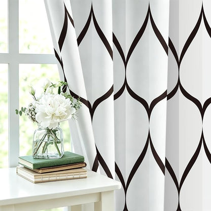 Gelbchu Geometric Shower Curtain for Bathroom, White Black, 72x72 Inch | with Hooks, Premium Polyester, Quick Dry, Water Repellent, Machine Washable, Rustproof Grommets, Modern Minimalist