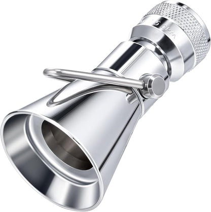 Enhon 2 Setting Pivoting Single Spray Shower Head with Shut Off Valve, Replacement for 52650-PK Compatible with Delta Shower, 2.5 GPM Brass Water Saving Shower Head 1 5/8" Diameter Spray Face(1 Pack)