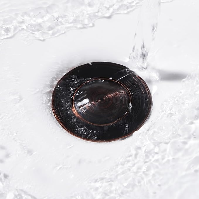Pop up Sink Drain Stopper for Bathroom Vessel Vanity Sink Art Basin Oil Rubbed Bronze, Small Cap with Overflow, Metal Pop-up Drain Strainer with Detachable Basket Stopper | Pop Up Drain, Made of Metal, Small Cap, with Detachable Basket Stopper, Drain F...