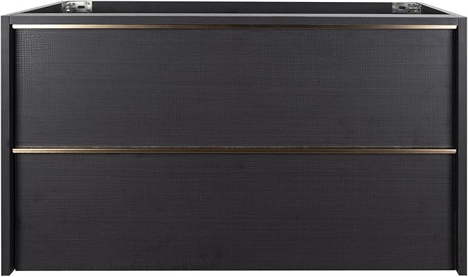 36 Inch Bathroom Vanity with Sink, Floating Vanity Bathroom, Modern Wall Mount Bathroom Cabinet, Double Drawers, Gold Handle, Suitable for All Kinds of bathrooms (Without Sink, 36")