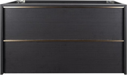 36 Inch Bathroom Vanity with Sink, Floating Vanity Bathroom, Modern Wall Mount Bathroom Cabinet, Double Drawers, Gold Handle, Suitable for All Kinds of bathrooms (Without Sink, 36")
