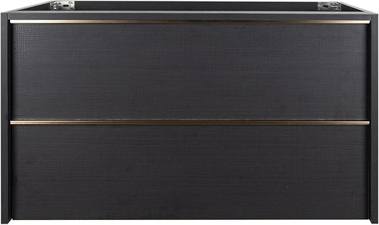 36 Inch Bathroom Vanity with Sink, Floating Vanity Bathroom, Modern Wall Mount Bathroom Cabinet, Double Drawers, Gold Handle, Suitable for All Kinds of bathrooms (Without Sink, 36")