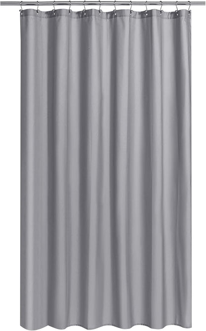 N&Y HOME Fabric Shower Curtain or Liner Extra Long 72 x 84 Inches - Hotel Quality, Machine Washable - Gray, 72x84