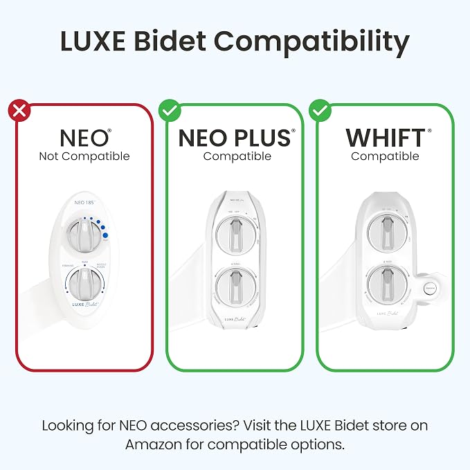 LUXE Bidet 7/8" x 7/8" x 3/8" Nickel Cold Water Shut-Off Valve T-Adapter | Only Compatible with NEO Plus Series Bidet Attachments