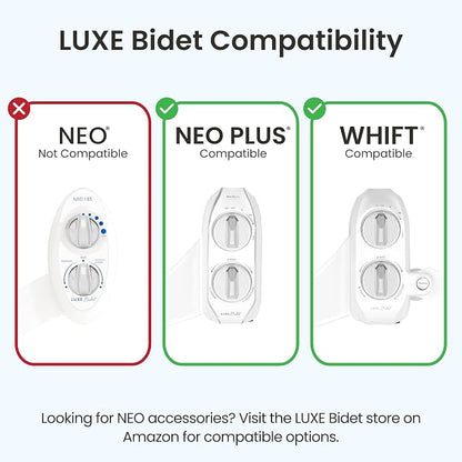 LUXE Bidet 7/8" x 7/8" x 3/8" Nickel Cold Water Shut-Off Valve T-Adapter | Only Compatible with NEO Plus Series Bidet Attachments