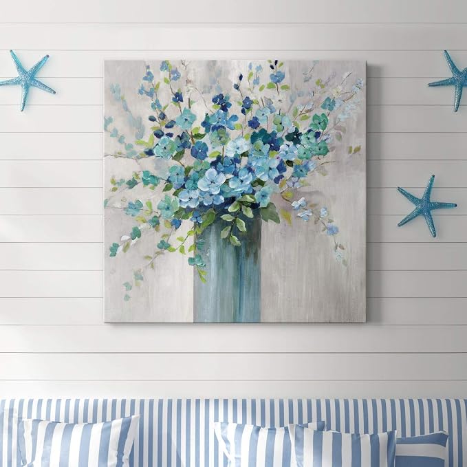 Renditions Gallery Sea Isle Wildflower Wall Art, Premium Gallery Wrapped Canvas Decor, Ready to Hang, 40 in H x 40 in W, Made in America Print (AZS-WC24-40077-R-4040-MK)