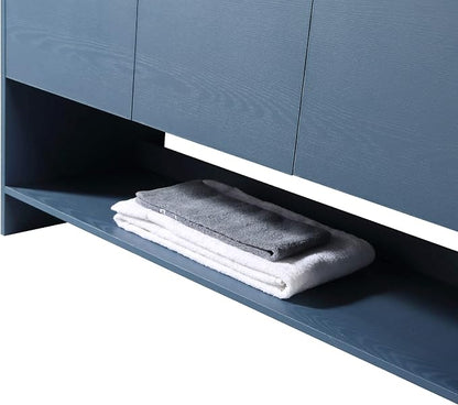 Phoenix 48 Inch Bathroom Vanity with Sink – Modern Design, Soft-Close Doors, Storage Drawers, Durable Build – Navy Blue Vanity for Small Bathrooms (Full Assembly Required)