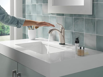 Delta Faucet Lahara Single Hole Bathroom Faucet with Touchless Technology, Oil Rubbed Bronze Bathroom Sink Faucet, Single Handle Bathroom Faucet, Push Pop-Up Drain, Venetian Bronze 538T-RB-DST