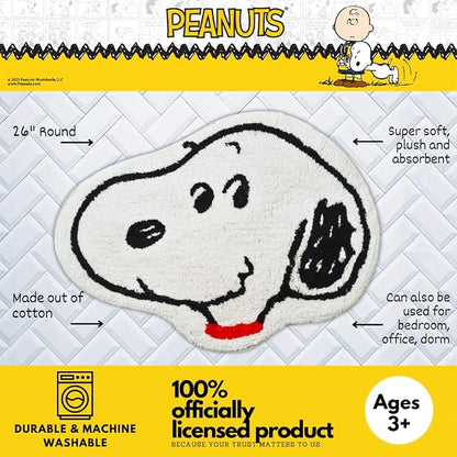 Collectibles Peanuts Snoopy 100% Cotton Non Slip Plush Bathroom Mat Rug (Officially Licensed Product) by Franco