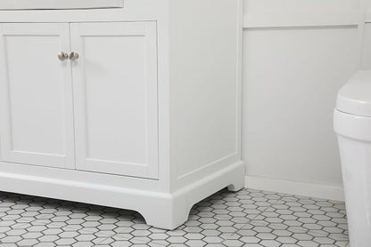 72" Pre-Assembled Bathroom Vanity with Sink, Solid Birch and MDF, Carrara White Marble Countertop Attached, Double Rectangle Porcelain Sink, 3 Soft-Close Drawers, White