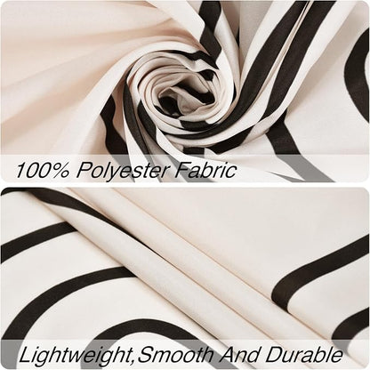 3 in 1 Shower Curtain Set, Boho Mid Century Modern | Polyester Bath Curtain with Magnetic PEVA Liner and 12 Double Sided Stainless Steel Hooks 72x72 Inches