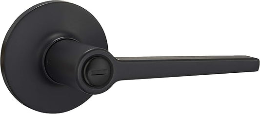 Amazon Basics Manchester Door Lever - Privacy (Keyless) - Matte Black, 6-Pack