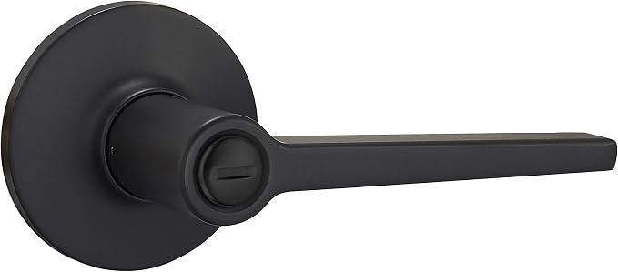 Amazon Basics Manchester Reversible Privacy Door Lever, Keyless, Matte Black, 2-Pack