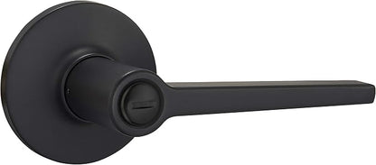 Amazon Basics Manchester Reversible Privacy Door Lever, Keyless, Matte Black, 2-Pack
