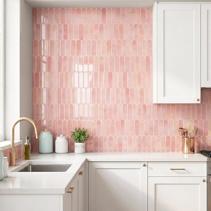 Arttown Peel and Stick 3D Wall Backsplash, 10-Sheet, 12" × 12" Coral Pink | Subway Tile Self Adhesive Thicker Design Wall Tiles Panel Wallpaper for Rental Housing Kitchen Bathroom Balcony