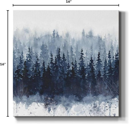 Renditions Gallery Indigo Forest Wall Art, Premium Gallery Wrapped Canvas Decor, Ready to Hang, 16 in H x 16 in W, Made in America Print