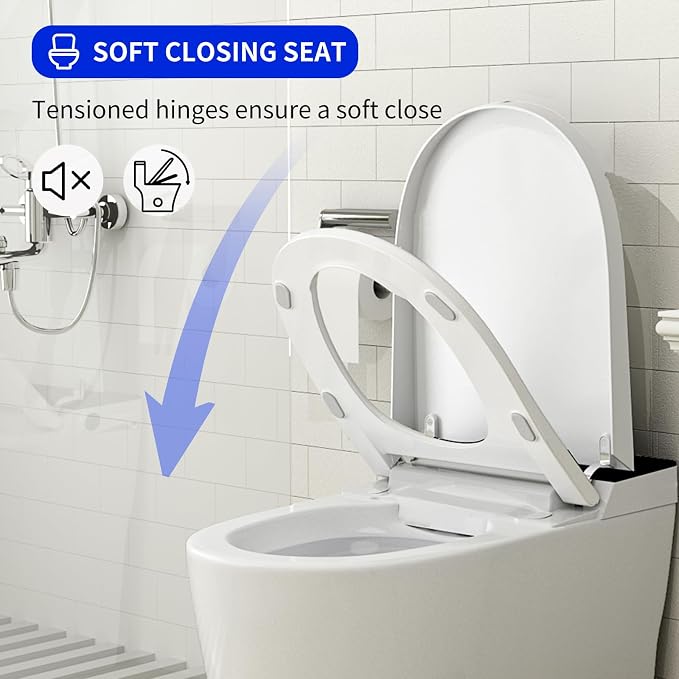 One Piece Toilet, Modern Bathroom Tankless Toilets Bowl, Updated PP Lids & Dual 1.0/1.28 GPF Foot Sensor Power Flush, 18 inch Comfort ADA Height Soft Closing Seat, 12" Rough-in, CEC Certified