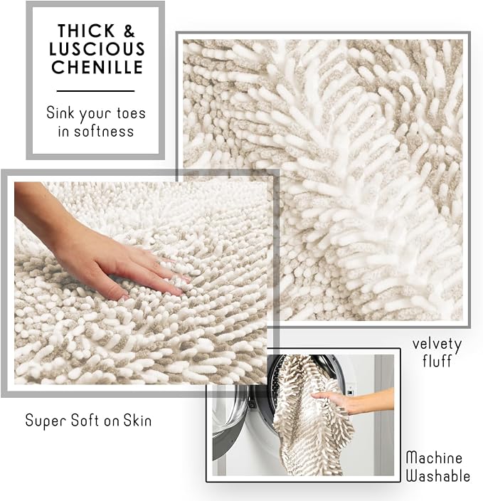 Clara Clark Bathroom Accessories Set - Bathroom Set, Bathroom Sets with Shower Curtain and Rugs, Shower Curtain Set with Bathroom Trash Can - Ombre White - 22PC | 22 Piece Ombre White Bathroom Accessories Set with Toothbrush Holder, Soap Dispenser, Soa...