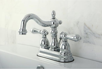 Kingston Brass KB1601AL Heritage 4-Inch Centerset Lavatory Faucet with Metal Lever Handle, Polished Chrome