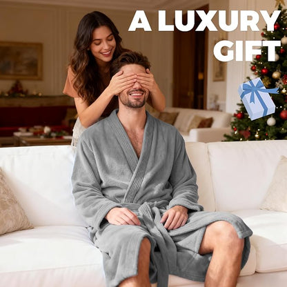 PJGGZ Towel Robe for Men - Ultra-Absorbent Soft Quick Dry Towel Bathrobe Kimono for Shower, Spa & Hotel