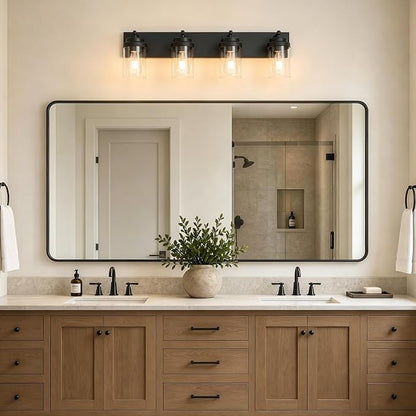 4-Light Bathroom Light Fixtures, Bathroom Vanity Wall Light | Modern Bathroom Lighting Fixtures Over Mirror, Vanity Lights for Bathroom, Mirror, Restroom, Bedroom, E26