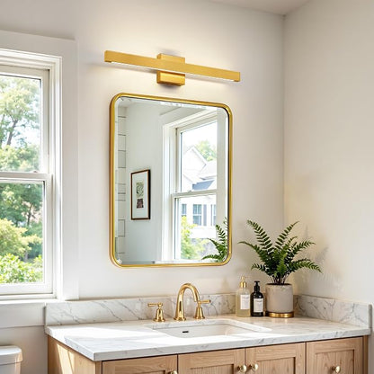 24 Inch Modern Vanity Light Gold Bathroom Light Fixture Over Mirror with Up & Down Lighting 20W Vanity Lighting Fixture Dimmable 5CCT LED Bar Vanity Light for Bathroom Restroom