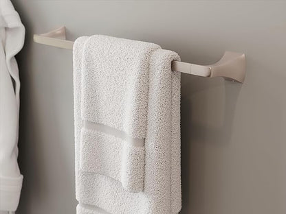 Pfister Bruxie Bath Towel Bar for Bathroom, 24-Inch, Wall-Mounted, Screw-in, Spot Defense Brushed Nickel Finish, BTBBIE2GS