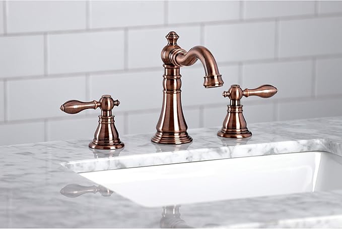 Fauceture FSC197ACLAC American Classic Widespread Bathroom Faucet with Brass Pop-Up, Antique Copper
