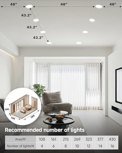 Ensenior 6 Pack 4 inch LED Gimbal Led Recessed Light with Junction Box, 2700K-5000K 5CCT, 360°+90° Adjustable Directional Eyeball Lighting, Dimmable, CRI90+, 900LM, 9W=85W, 120V-ETL&FCC