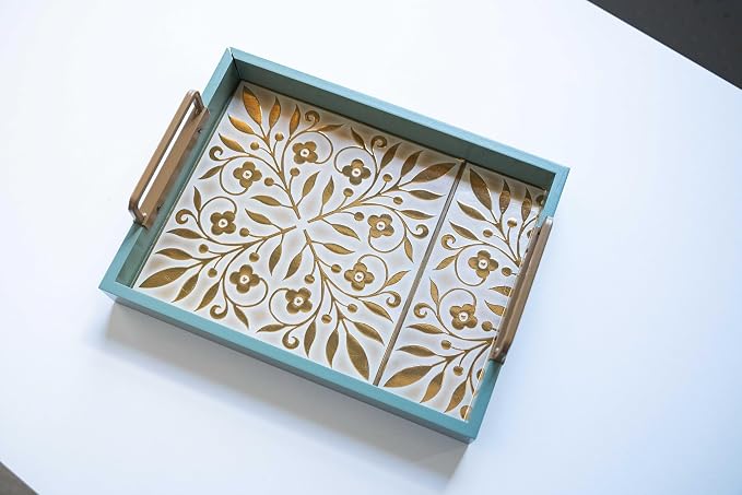 Main Street Peel and Stick Wallpaper Tiles, White & Gold Leaves, 24-Pack | 8"x8" tiles, covers 10.67 sq ft. Peel-and-stick paper, no extra adhesive needed. Ideal for backsplashes & DIY projects.