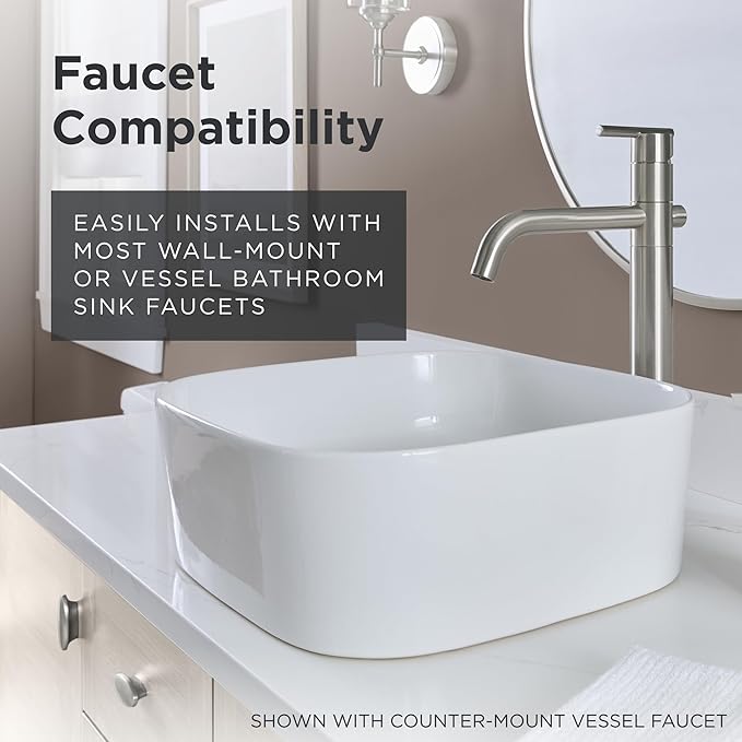 Gerber Cymira 16 in. Soft Square Vessel Bathroom Sink, Above-Counter Glazed White Fireclay Ceramic Vanity Sink, Modern Transitional Basin Sink Bowl, G0013778