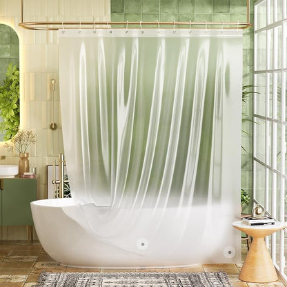 Bathway Shower Curtain Liner Plastic Frosted Shower Curtain Liner 72x72 PEVA Waterproof Shower Curtain Liner with 3 Magnets and 12 Rustproof Metal Grommets, Lightweight Shower Liner for Bathroom