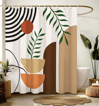 Shower Curtain for Bathroom Stall Boho Modern Cute Aesthetic Decorative Girly Waterproof Unique Art Elegant Girls Chic Print Design Teen Pretty Women Cortinas de Baño Bathtub 72 x72 Inch