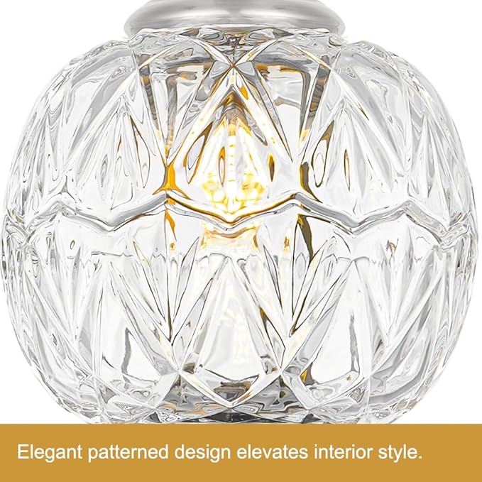 Brushed Nickel Bathroom Vanity Light Fixture Vintage Style - 2 Light G9 Bulb Compatible, 17" Wide Bathroom Lighting Over Mirror with Hand-Etched Glass Shades, Easy Mount for Makeup Area