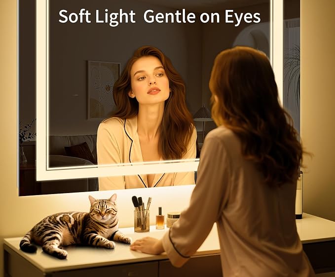 60"x30" LED Bathroom Mirror with Lights,Anti-Fog,3 Color Modes
