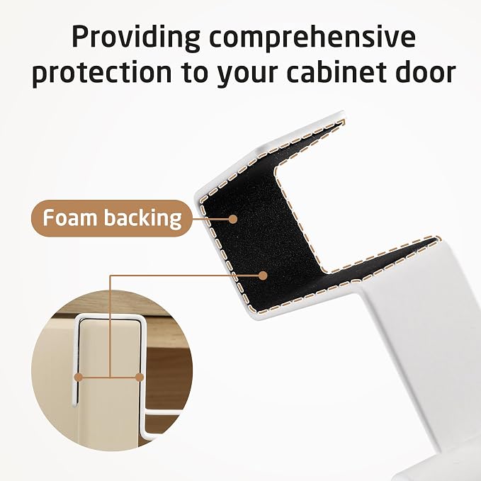 KES Over Cabinet Door Towel Bar Fit 1" Thick, Kitchen Towel Holder, White | Anti-Wobble Stable Fit, Scratchproof, Kitchen Towel Rack for Dish Hand Towels, Cabinet Towel Holder, 2 Pack, KTH500S26-WH-P2