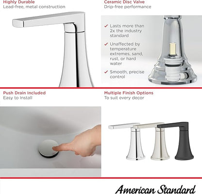 American Standard 7429201.002, Becklow Two-Handle 4-Inch Centerset Bathroom Faucet, Chrome (Pack of 2)