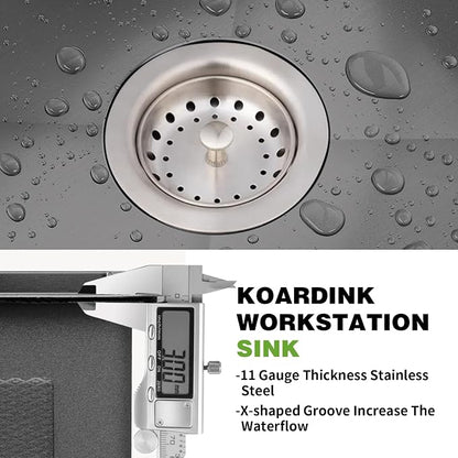 Black 20x16 In Kitchen And Bar Sink- Stainless Steel Undermount Kitchen Sink Modern Single Bowl Drop In Bar Sink With Silicon Mat,Drain Strainer Set Compatibility With Various Kitchen & Bar Style