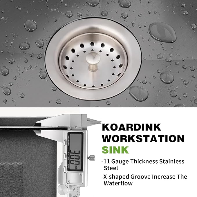 Black 27x22 Inch Drop In Kitchen Sink-Stainless Steel Topmount Modern Single Bowl Large Kitchen And Bar Sink Come With Silicon Mat,Drain Strainer Set Compatibility With Various Kitchen&Bar Style