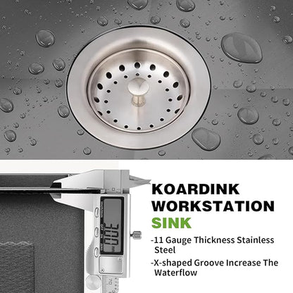 Black 22x18 In Undermount Kitchen And Bar Sink- Stainless Steel Single Bowl Kitchen Sink Modern Drop In Bar Sink With Silicon Mat,Drain Strainer Set Compatibility With Various Kitchen & Bar Style