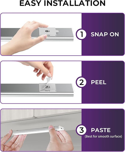ASOKO HOME Under Cabinet Lights Motion Sensor Light Indoor 3-Light Colors 1500mAh Rechargeable Built-in Battery LED Closet Lights Wireless (3-Light Colors, 2Pack)